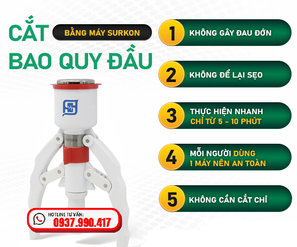 Cắt bao quy đầu bằng máy Stapler (kỹ thuật khâu tự động) 