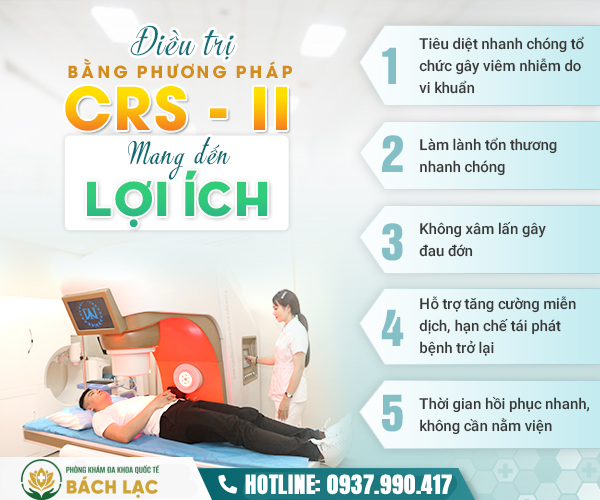 Điều trị bằng công nghệ CRS II: Sử dụng sóng ngắn, sóng xạ tần để tiêu diệt vi khuẩn, virus gây viêm