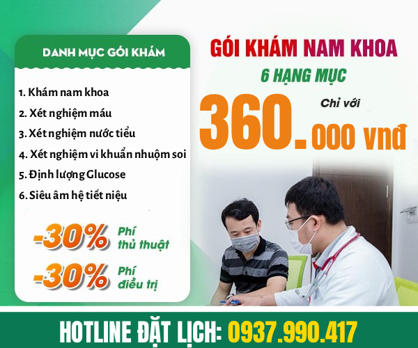 Gói khám nam khoa chỉ 360.000đ