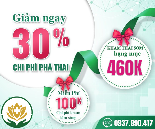 Ưu đãi 30% phá thai khi đặt lịch hẹn trước