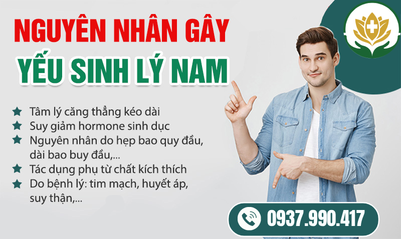Nguyên nhân yếu sinh lý ở nam giới thường gặp